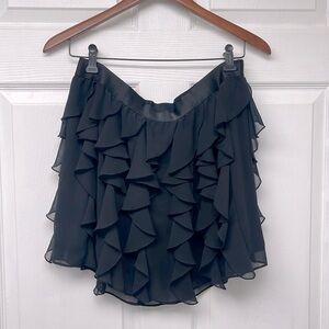 Express Black Ruffled Mini Skirt